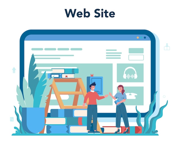 Librarian online service or platform. Knowledge and education
