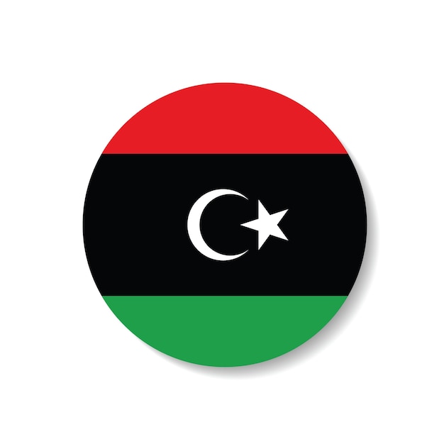 Libya circle flag logo icon computer vector illustration design