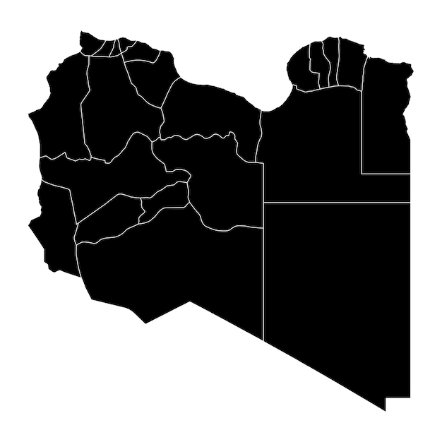 Libya map with administrative divisions Vector illustration