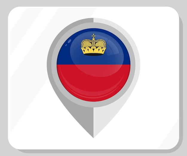 Liechtenstein Glossy Pin Location Flag Icon