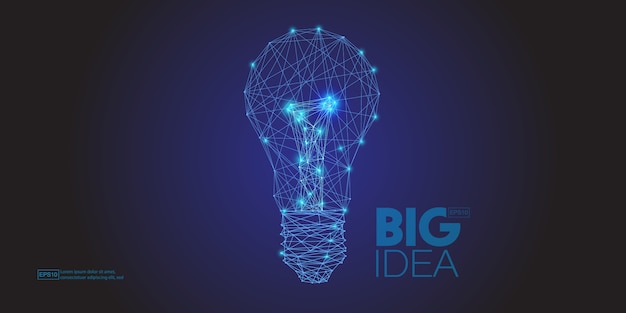 light bulb line in low polygon style.