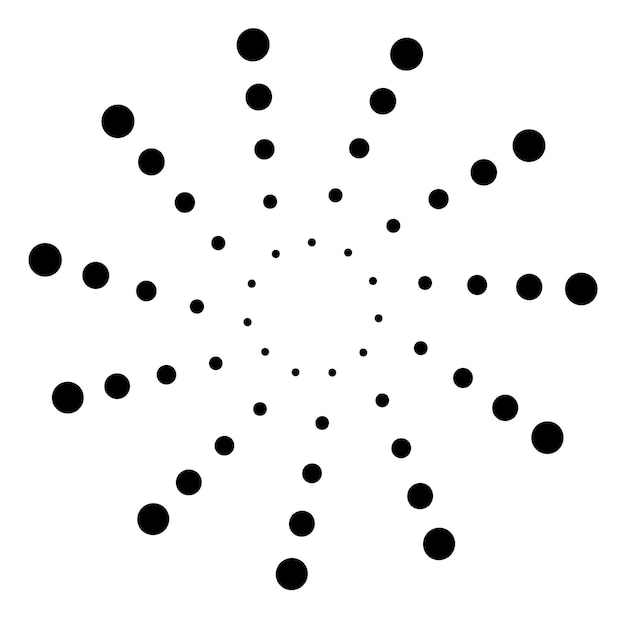 Light burst black dot icon Firework symbol isolated on white background