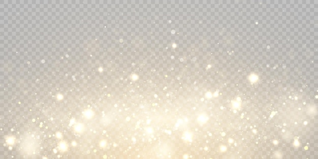 Light effect with lots of shiny highlights shining on transparent background for christmas new year
