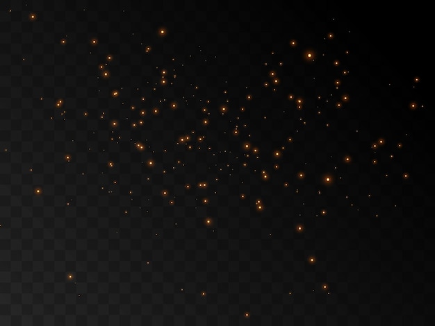 light effect with lots of shiny sparkle glare particles isolated on dark background