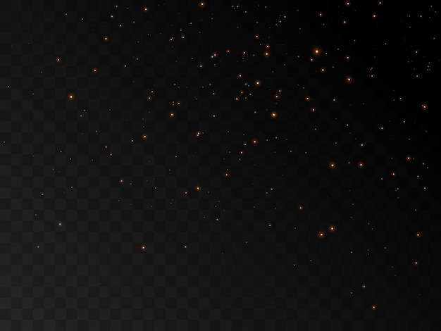 light effect with lots of shiny sparkle glare particles isolated on dark background