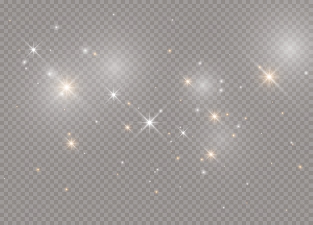 Light glow effect stars. sparkles on transparent background.