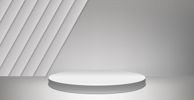 light gray panoramic abstract background pedestal - vector