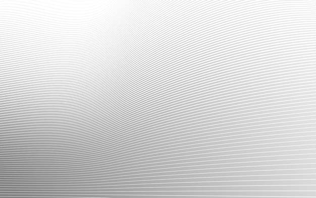 Light grey lines in 3D perspective vector abstract background dynamic linear minimal design wave lied pattern in dimensional and movement