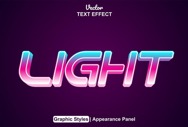 Light text effect with graphic style and editable