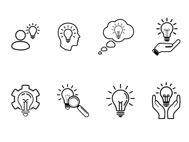 Lightbulb Icons Ideas Innovation and Thinking