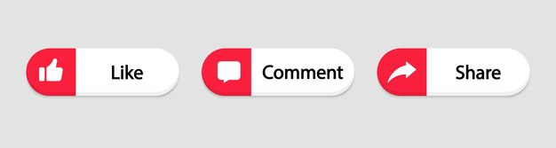 Like comment share and subscribe web buttons