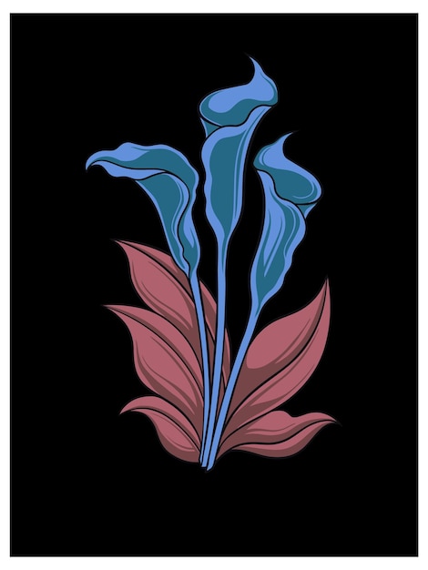 lily flower vector design for ornament or element, editable color