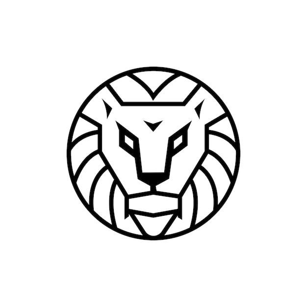 Line Art Lion Logo Concept
