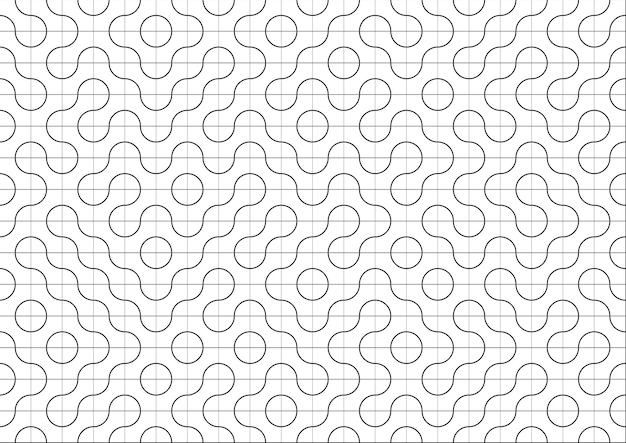 line circles maze seamless pattern background vector design