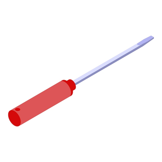 Line screwdriver icon Isometric of line screwdriver vector icon for web design isolated on white background
