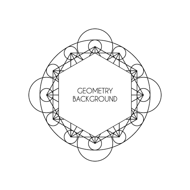 Linear geometry background Vector lineart hexagon symbol isolated on white background