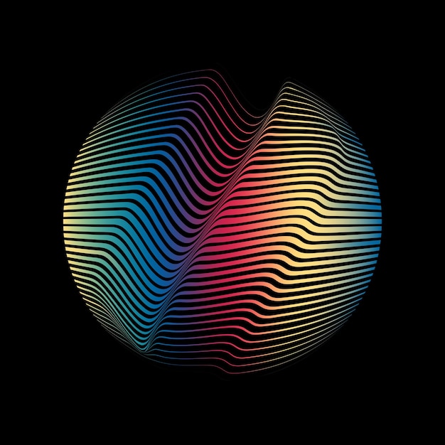 Lines in Circle Form . Vector  .Technology sphere Logo . 3d design element . Abstract  shape