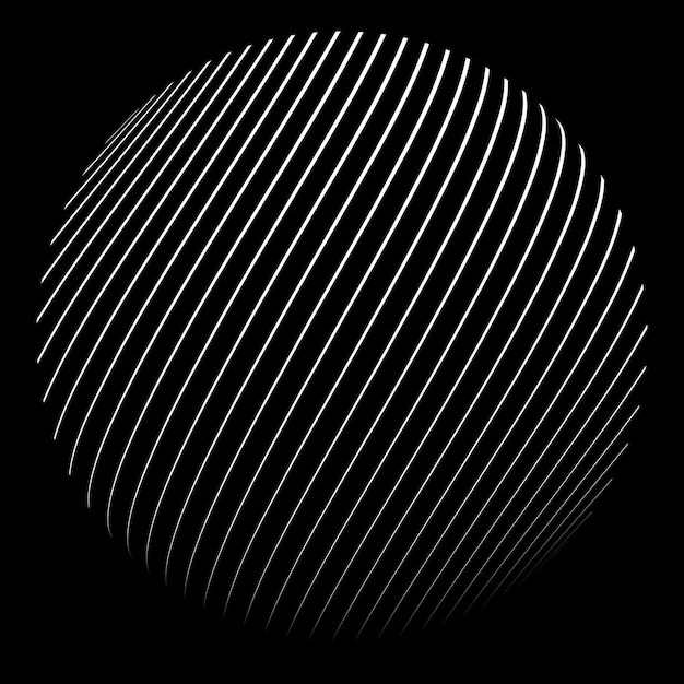 Lines in sphere Form . Vector  .Technology sphere Logo . 3d design element . Circle shape.