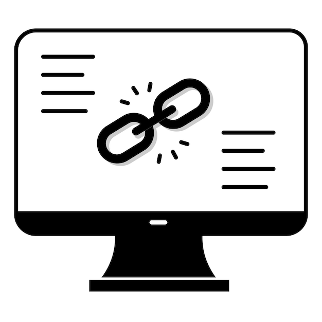 link building vector icon for seo backlinks website optimization and content strategy