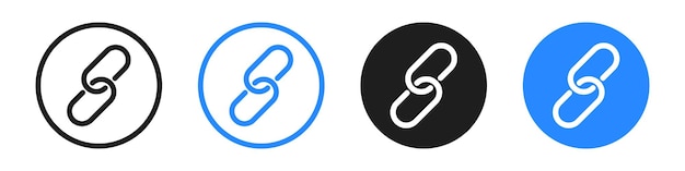 Link icon set Internet URL or webpage url link icons Chain web address internet shortcut browser