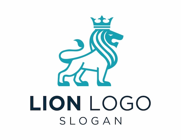 lion logo design created using the corel draw 2018 application on a white background