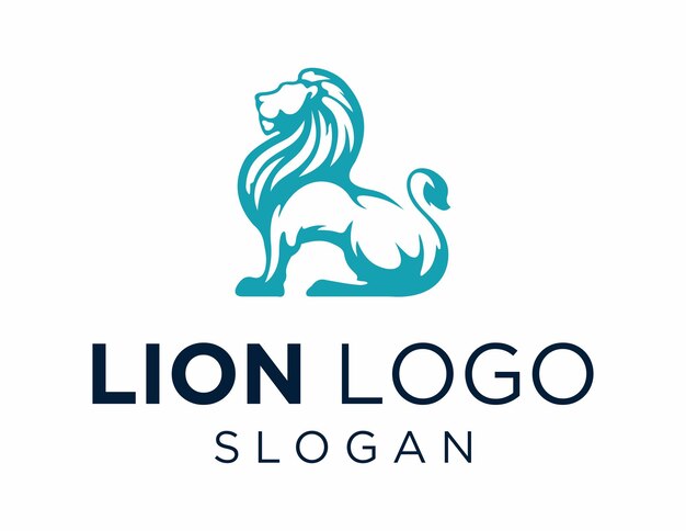 lion logo design created using the corel draw 2018 application on a white background