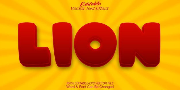 lion vector text effect editable alphabet wildlife animal cat zoo africa safari