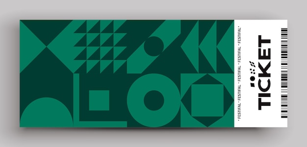 Lippuvektorimallipohja, jossa on abstrakti kuviosuunnittelu grafiikkaa, joka on tehty yksinkertaisilla muodoilla