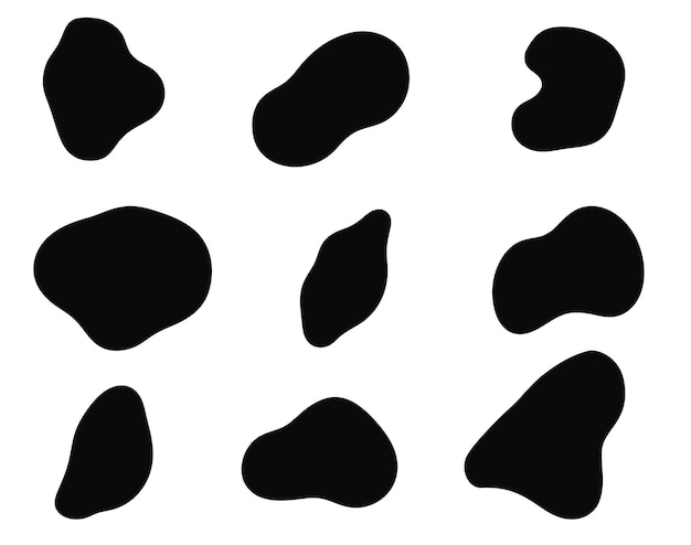 Liquid blob shape abstract elements graphic flat style design fluid vector