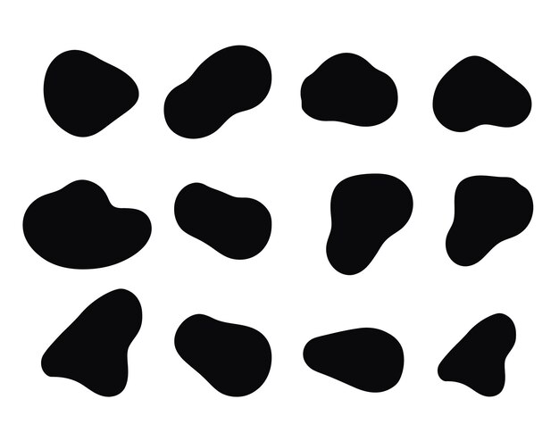 Liquid blob shape abstract elements graphic flat style design fluid vector