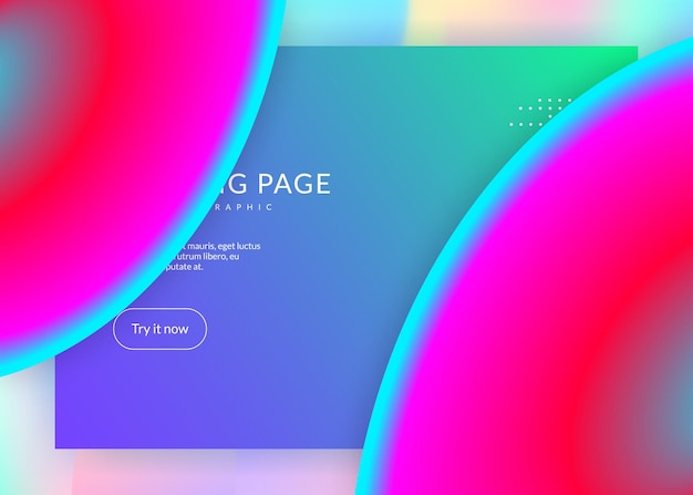 Liquid fluid with dynamic elements and shapes Landing page