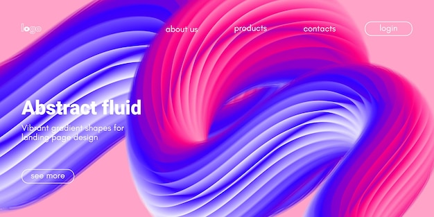 Liquid gradient shape abstract fluid poster design