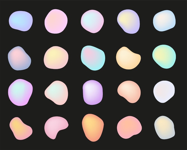 Liquid holographic pastel colors elements