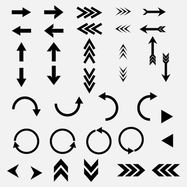 Litteä design nuolikokoelma