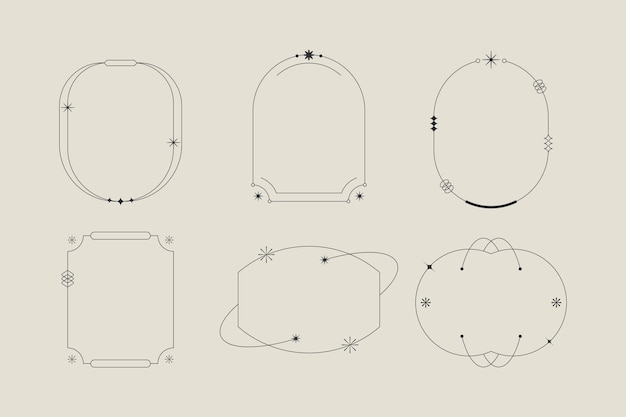 Litteä minimalistinen lineaarinen kehyssarja