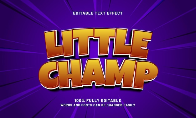 little champ editable text effect with a game and kids text style