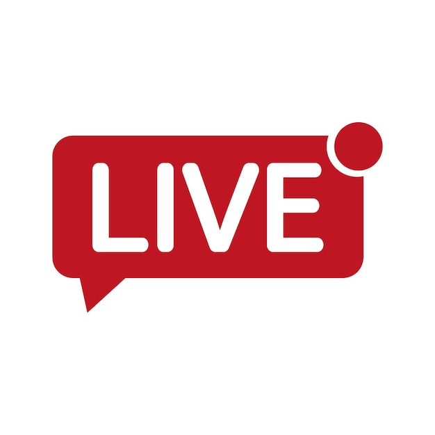 live streaming icon red live broadcast button real time video symbol online streaming label