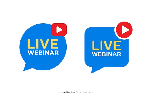 Live Webinar Button icon design vector illustration