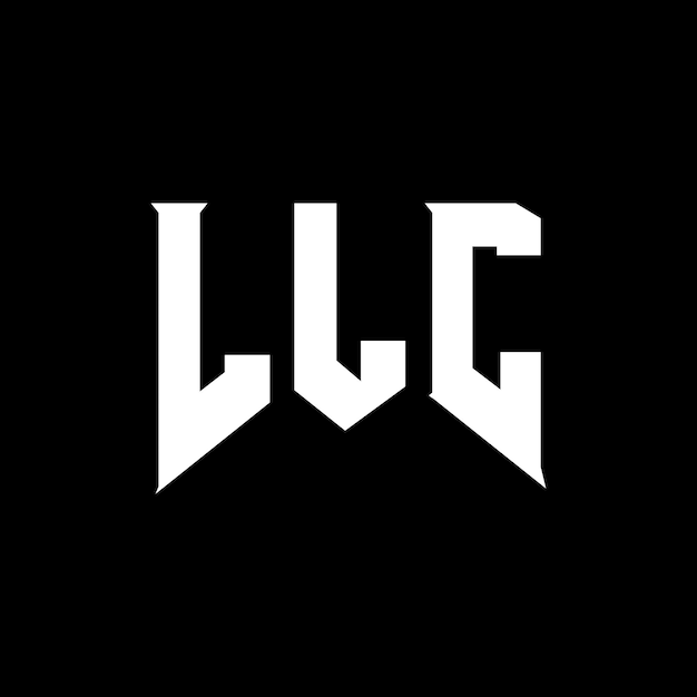 LLC letter logo design for technology company LLC logo design black and white color combination LLC logo LLC vector LLC design LLC icon LLC alphabet LLC typography logo design