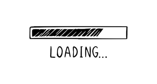 loading bar doodle hand drawn icon Outline drawing loading bar line clipart symbol