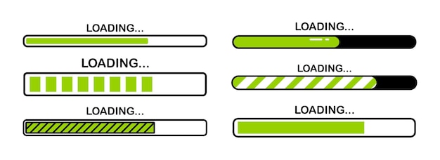 Loading bar Loading or Installing process Load sign System software update and upgrade Vector loading bar progress icons Download progress Vector illustration