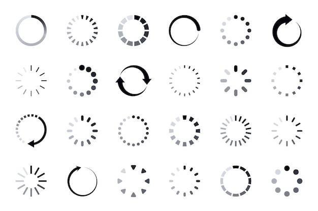Loading icon set Load circle icons