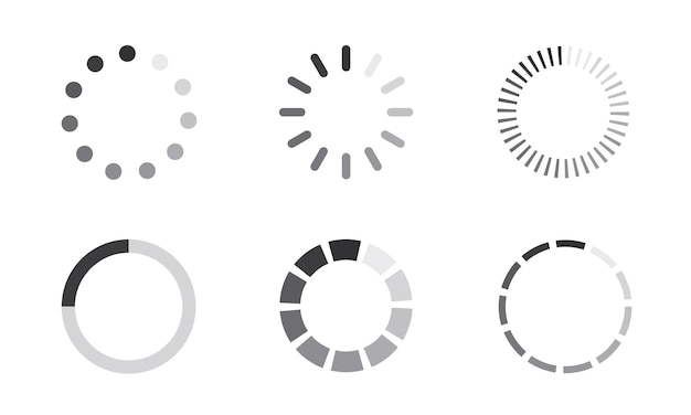 Loading set icon on white backdrop Downloading illustration Vector