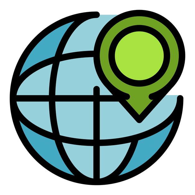 Location illegal immigrants icon Outline location illegal immigrants vector icon color flat isolated