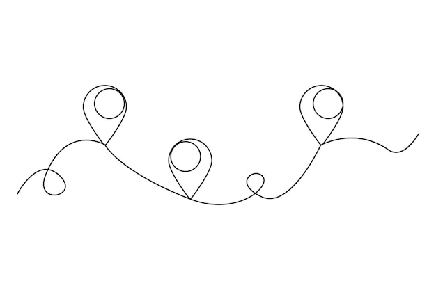 Location pin icon Continuous line drawing Minimalist map marker Vector symbol