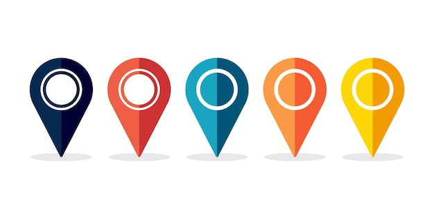 Location Pin Icon Set with Different Colors combination Map pin place marker Location icon Map