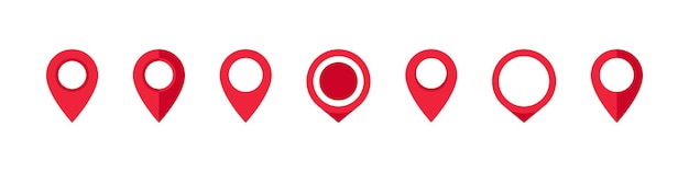 Location pin sign Red pin Location map pin icon Modern map markers GPS Location symbol Vector illustration