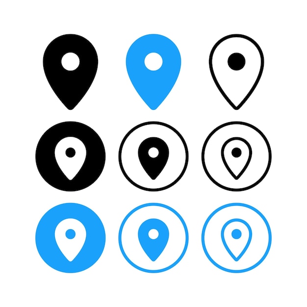 Location Pins Multiple Styles Set