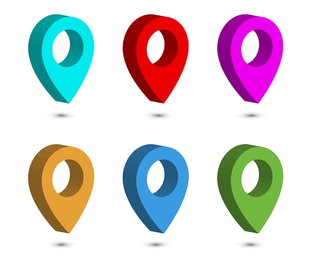 Location point vector logo map logo pin logo red map location pointer symbol white background