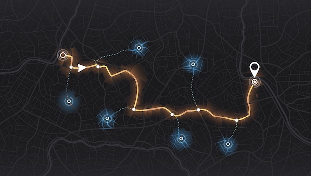 Location tracks dashboard City street road Isometric street roads and location vector background